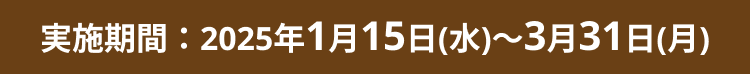 実施期間:2025年1月15日(水)~3月31日(月)